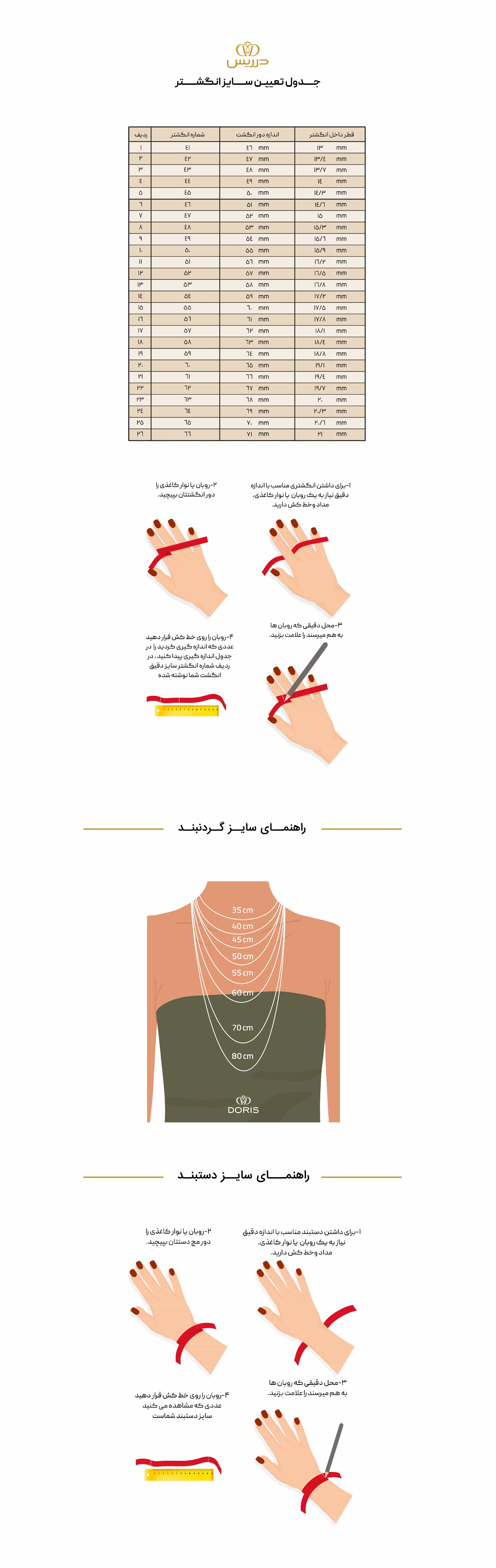 راهنمای سایزبندی